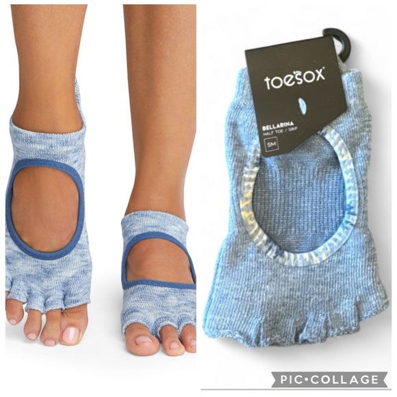 ToeSox Ballerina Half Toe Grip Socks in Sky Ikat Size Small NWT - Picture 6 of 9